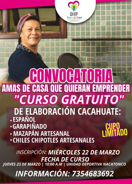 Curso de emprendimiento gratuíto para mujeres de #Tlayacapan.
